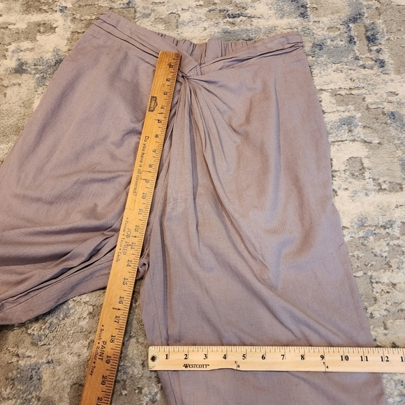 NWT Free People Grey Linen Cotton Gathered Tie Front Pants. Size Medium - Picture 13 of 14